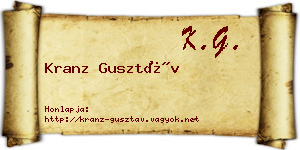 Kranz Gusztáv névjegykártya